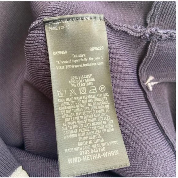 Ted Baker Hethia Pleat Knit Dress navy white size 1 *PLEASE READ* - Picture 10 of 16